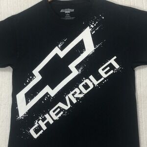 Chevrolet T Shirt Mens Large Black Graphic Logo Short‎ Sleeve Cotton Tee
